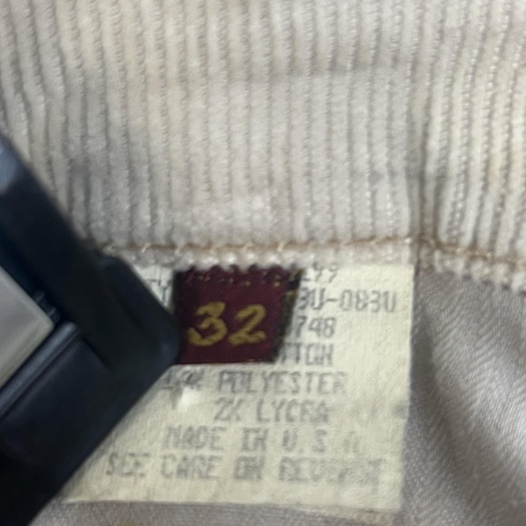 7 For All Mankind Corduroy Jeans Mens 32 Cream Bootcut Pants Made USA Stretch - Picture 11 of 16